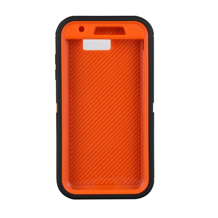 Heavy Duty PC + TPU Hybrid Belt Clip Kickstand Mobile Case for Samsung Galaxy J7 V / J7 Perx - Orange / Black