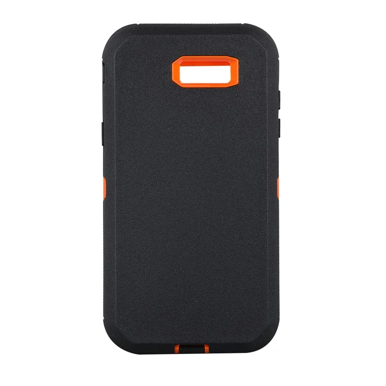 Heavy Duty PC + TPU Hybrid Belt Clip Kickstand Mobile Case for Samsung Galaxy J7 V / J7 Perx - Orange / Black