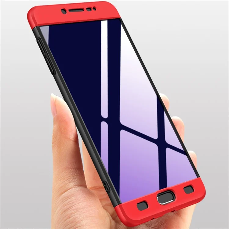 GKK Detachable 3-piece Matte PC Hard Case for Samsung Galaxy C9 Pro - Red / Black