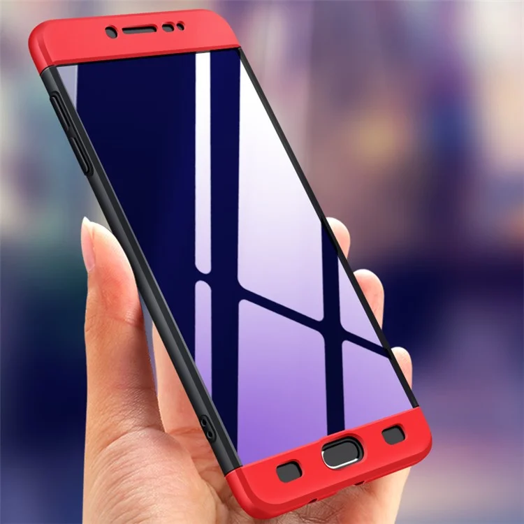 GKK Detachable 3-piece Matte PC Hard Case for Samsung Galaxy C9 Pro - Red / Black
