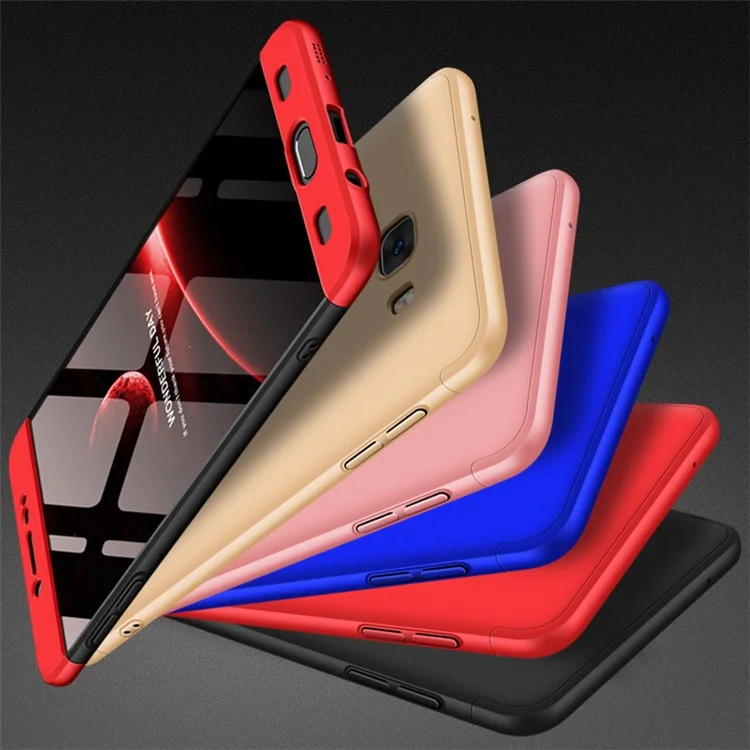 GKK Detachable 3-piece Matte PC Hard Case for Samsung Galaxy C9 Pro - Red / Black