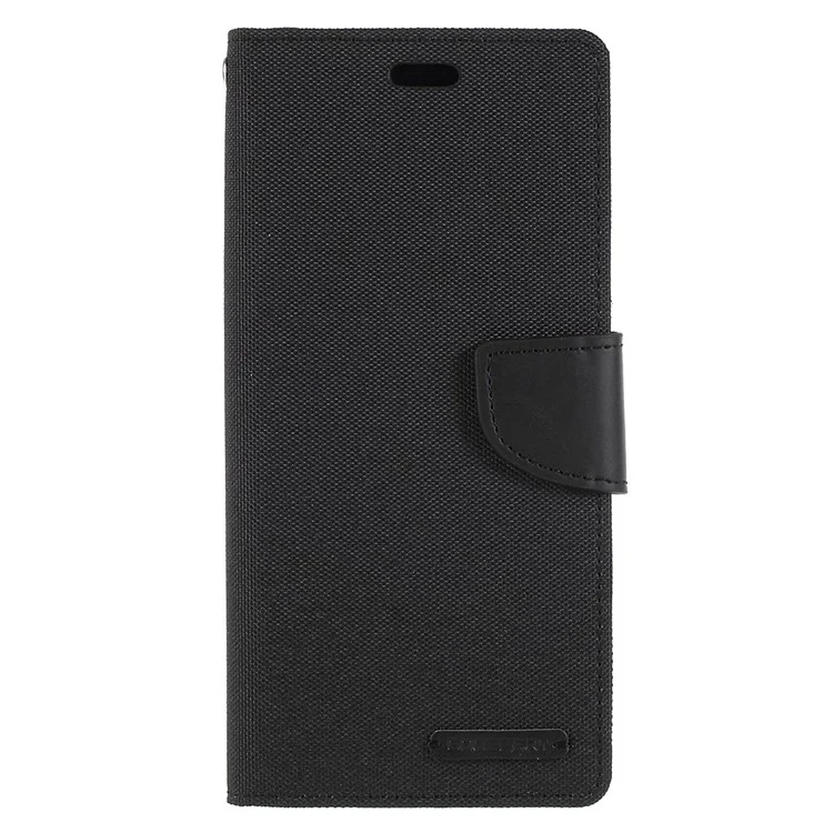MERCURY GOOSPERY Canvas Diary Leather Wallet Case for Samsung Galaxy S8 Plus SM-G955 - Black