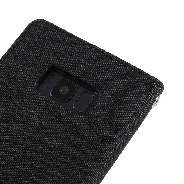 MERCURY GOOSPERY Canvas Diary Leather Wallet Case for Samsung Galaxy S8 Plus SM-G955 - Black