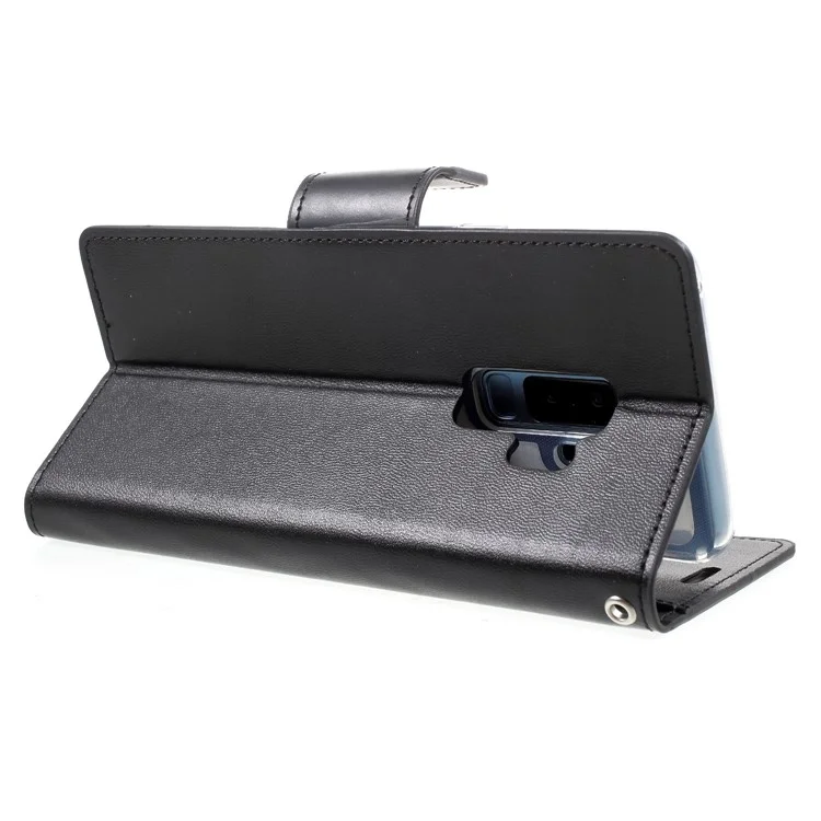 MERCURY GOOSPERY Sonata Diary Leather Wallet Stand Cover for Samsung Galaxy S9 Plus SM-G965 - Black