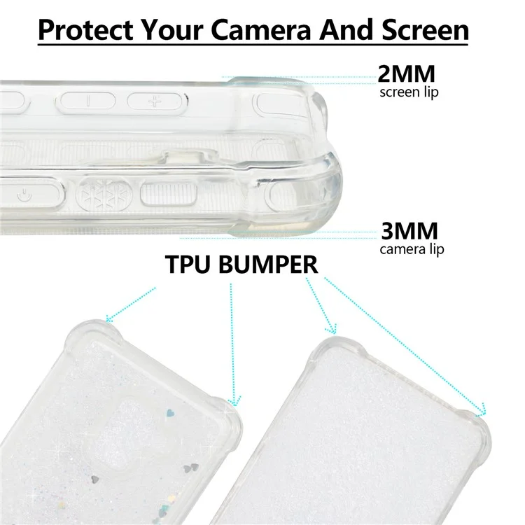 Dynamic Glitter Powder Sequins TPU Shockproof Case for Samsung Galaxy A8+ (2018) - Silver
