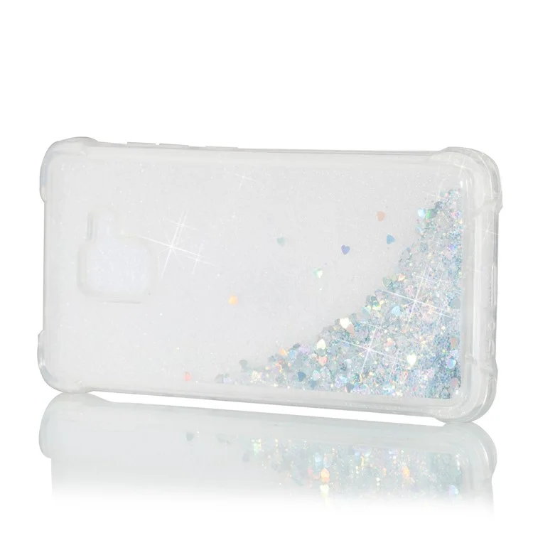 Dynamic Glitter Powder Sequins TPU Shockproof Case for Samsung Galaxy A8+ (2018) - Silver
