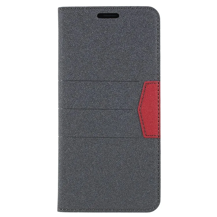 Matte Surface PU Leather Auto-absorb Card Slot Wallet Stand Mobile Phone Case for Samsung Galaxy S9+ SM-G965 - Black