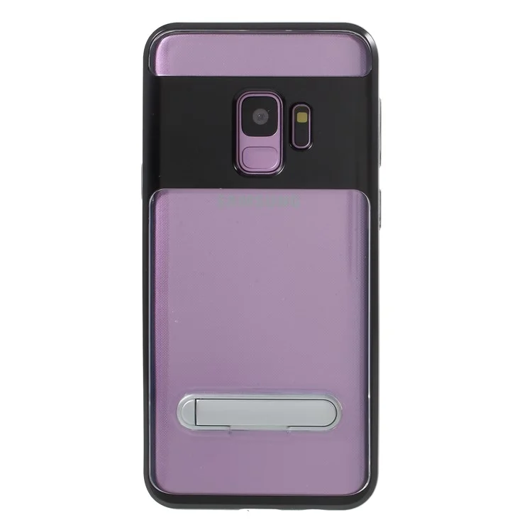 Detachable Soft TPU + Hard PC Hybrid Case with Kickstand for Samsung Galaxy S9 SM-G960 - Black