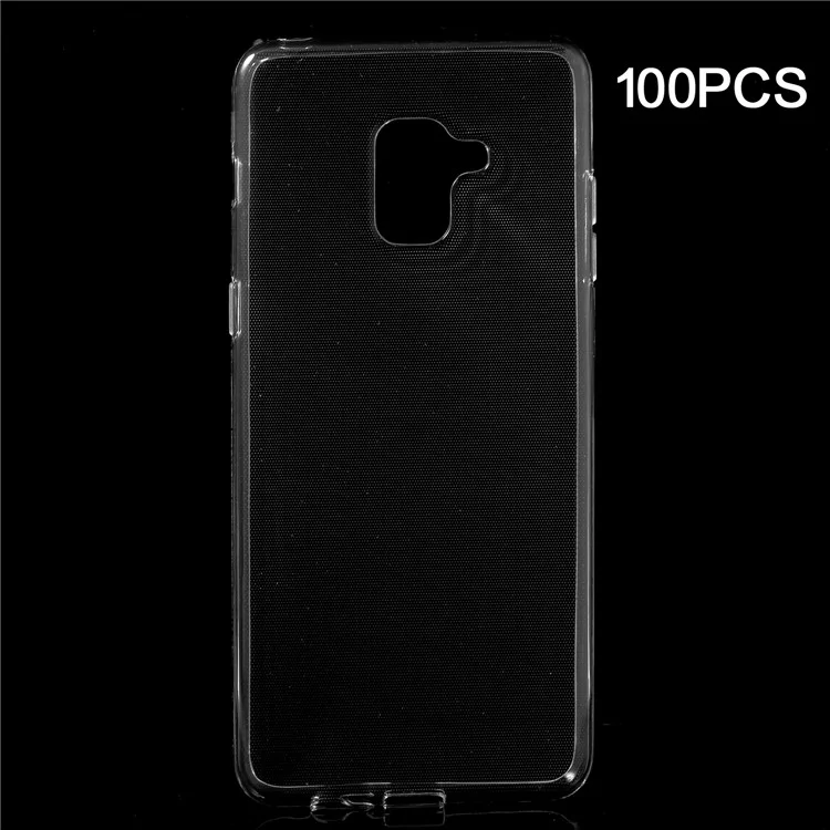 100PCS Clear TPU Cell Phone Case with Non-slip Inner for Samsung Galaxy A8 (2018) - Transparent