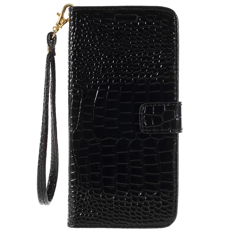 Crocodile Texture PU Leather Magnetic Stand Wallet Phone Case for Samsung Galaxy S9+ SM-G965 - Black