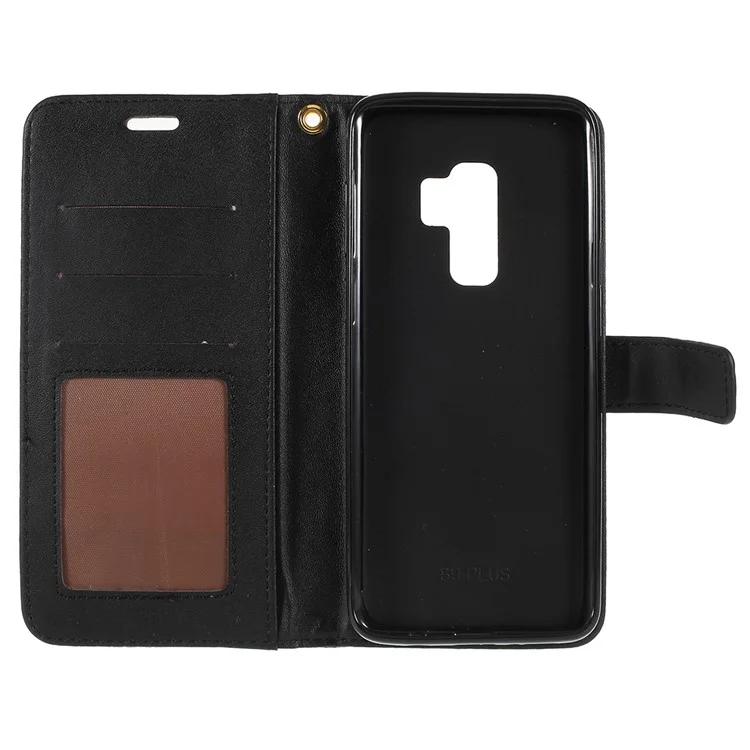 Crocodile Texture PU Leather Magnetic Stand Wallet Phone Case for Samsung Galaxy S9+ SM-G965 - Black