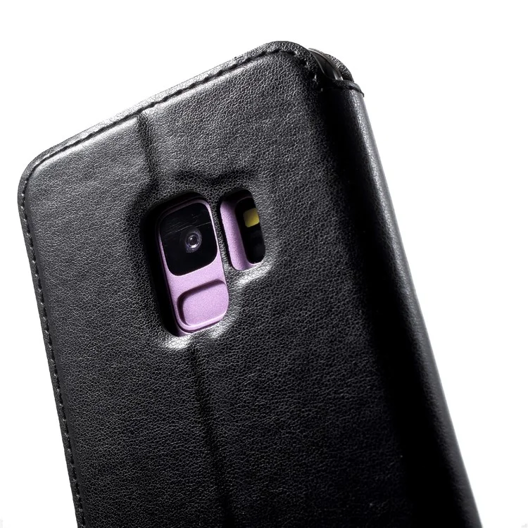 ROAR KOREA Noble Leather View Window Flip Stand Case for Samsung Galaxy S9 SM-G960 - Black