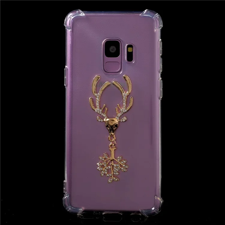 Air Cushion Shockproof TPU Case with Diamante Elk for Samsung Galaxy S9 G960