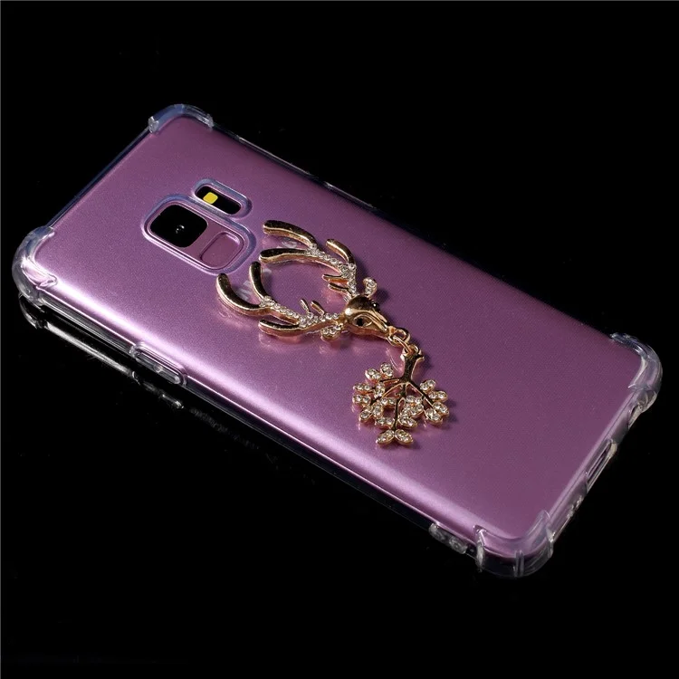 Air Cushion Shockproof TPU Case with Diamante Elk for Samsung Galaxy S9 G960