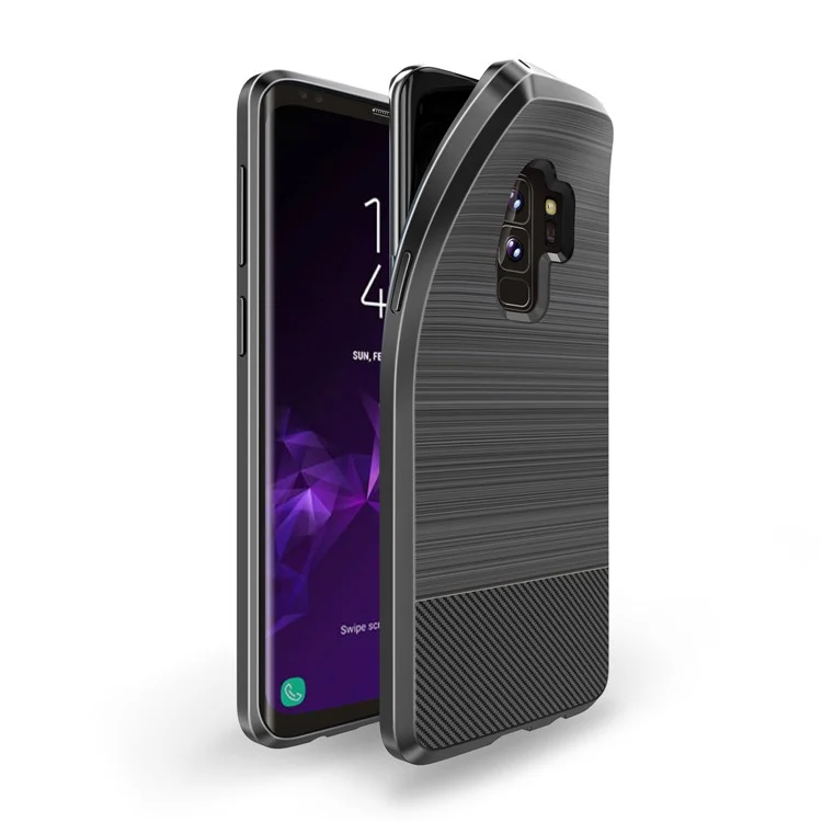 DUX DUCIS S Series Carbon Fiber Texture Brushed TPU Back Shell for Samsung Galaxy S9 Plus G965 - Black