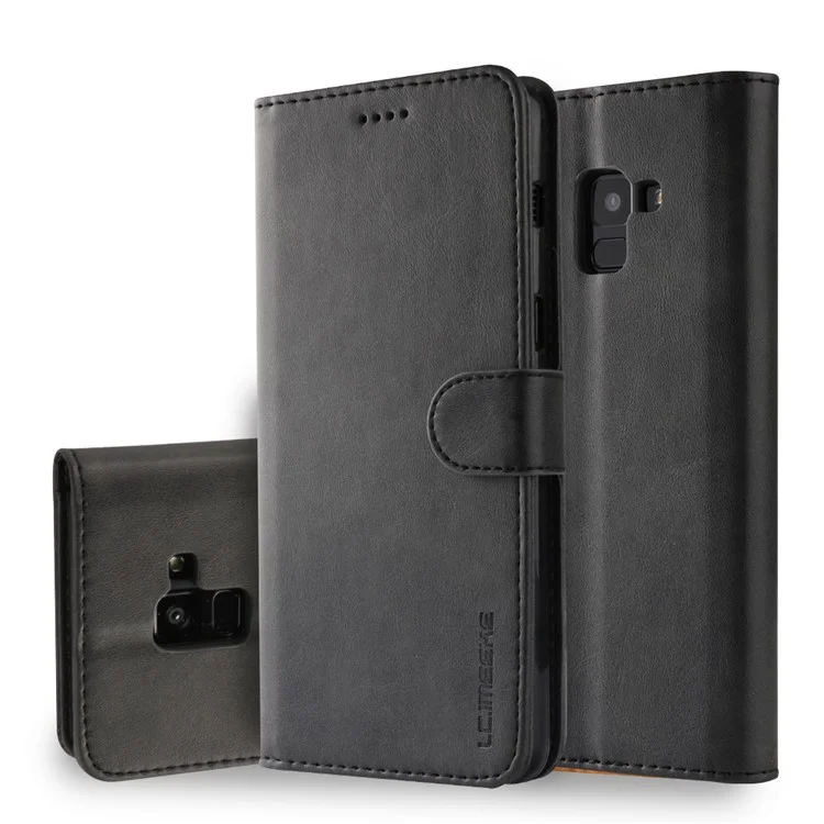 Lc. Imeeke Wallet Leather Stand Case Para Samsung Galaxy A8 (2018) - Negro