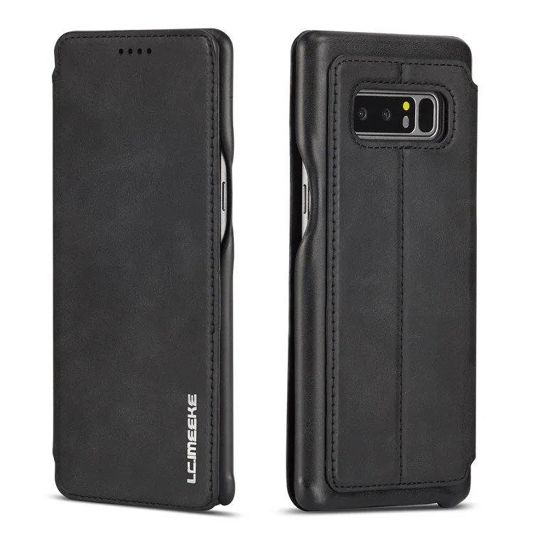 LC.IMEEKE Retro Style Leather Card Holder Case for Samsung Galaxy Note 8 SM-N950 - Black