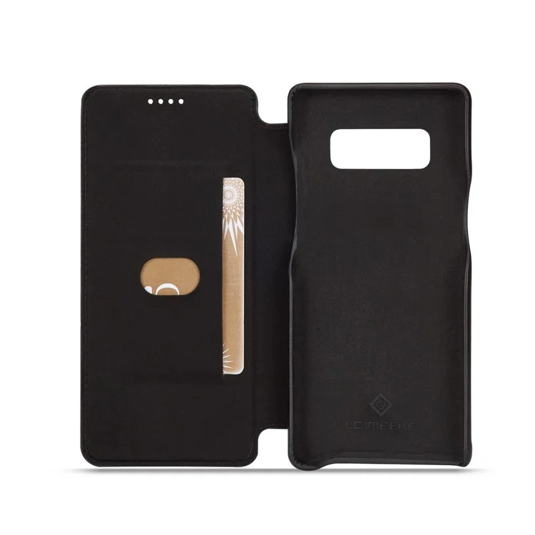 LC.IMEEKE Retro Style Leather Card Holder Case for Samsung Galaxy Note 8 SM-N950 - Black