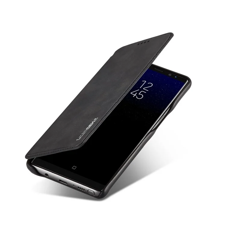 LC.IMEEKE Retro Style Leather Card Holder Case for Samsung Galaxy Note 8 SM-N950 - Black
