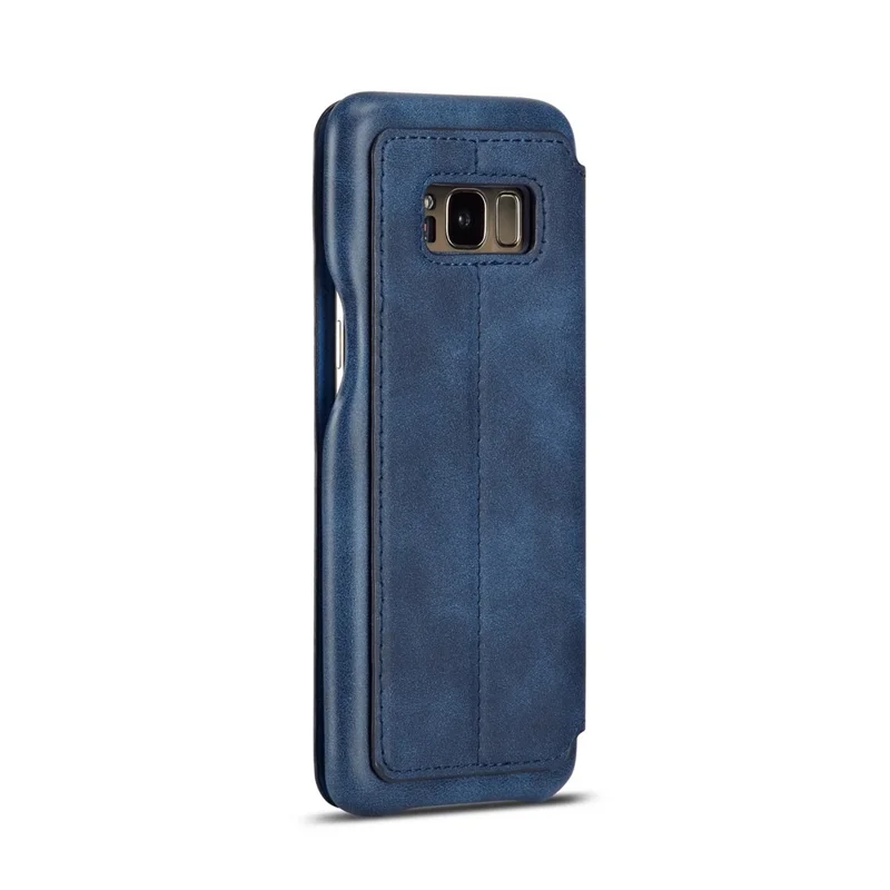 LC.IMEEKE Retro Style Leather Card Holder Case Phone Shell for Samsung Galaxy S8 SM-G950 - Blue