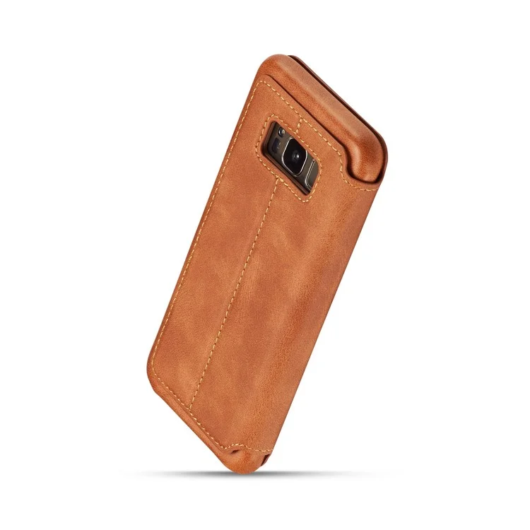 Lc. Imeeke Retro Style Leyse Kartenhalter Call Teleche Schlage Für Samsung Galaxy S8 SM-G950 - Braun