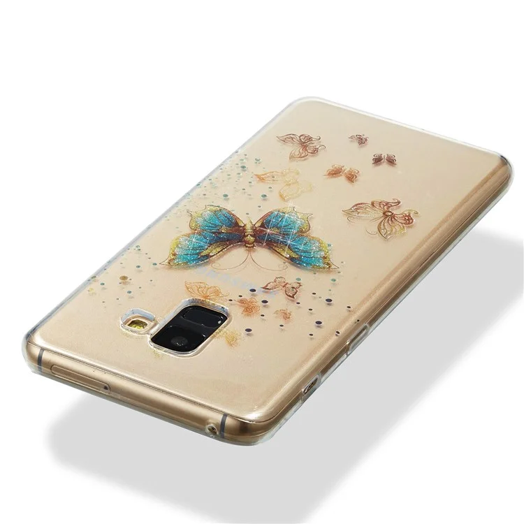 IMD Glitter Powder TPU Phone Case for Samsung Galaxy A8+ (2018) - Pretty Butterflies
