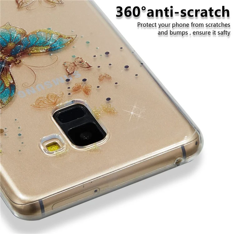IMD Glitter Powder TPU Phone Case for Samsung Galaxy A8+ (2018) - Pretty Butterflies