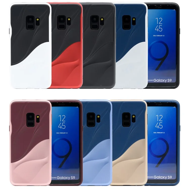 3D Wave Pattern PC + TPU Hybrid Case for Samsung Galaxy S9 SM-G960 - Black