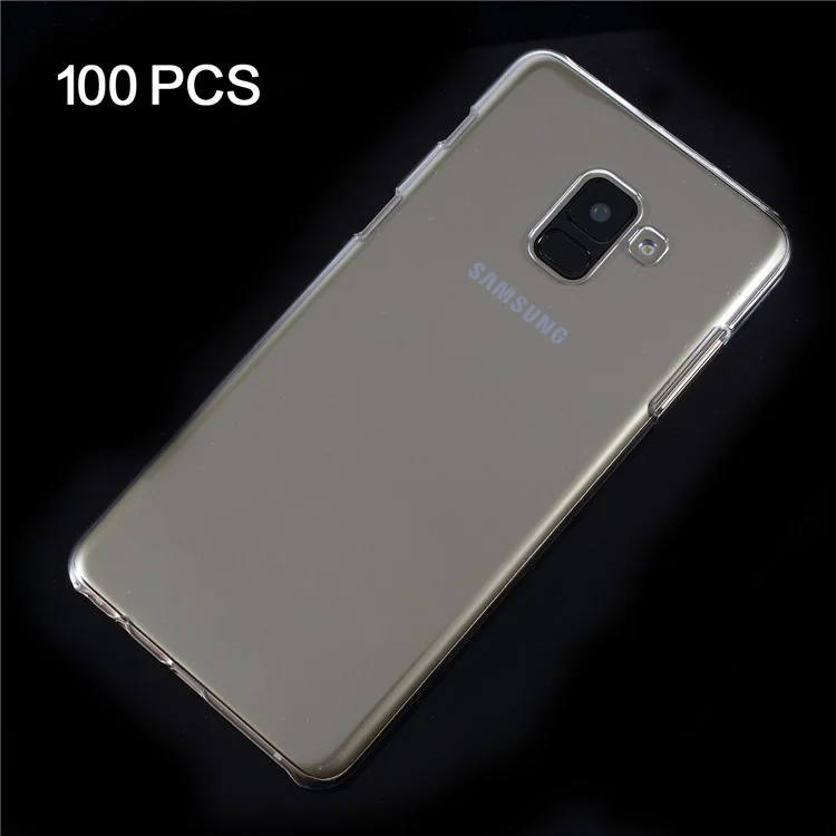 100Pcs/Lot PC Transparent Phone Lightweight Cases for Samsung Galaxy A8+ (2018) - Transparent