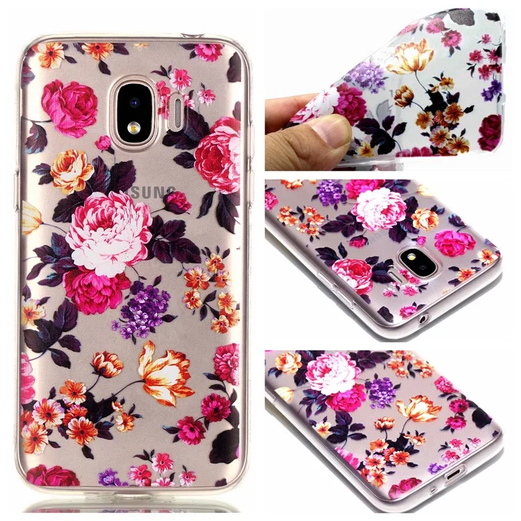 Pattern Printing TPU Case for Samsung Galaxy J2 Pro 2018 - Vivid Flowers