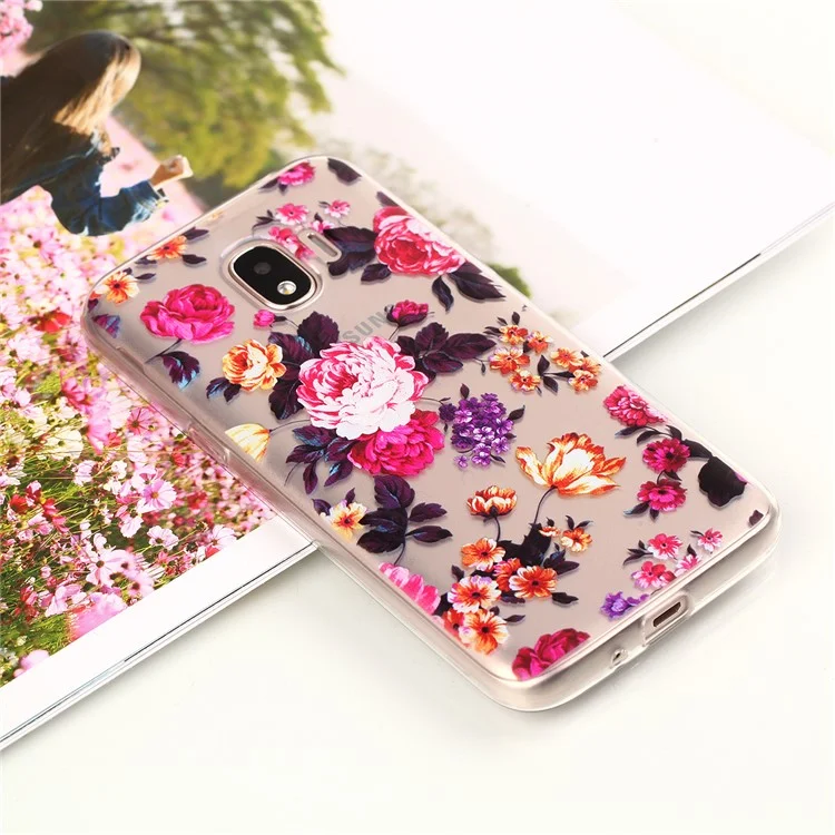 Pattern Printing TPU Case for Samsung Galaxy J2 Pro 2018 - Vivid Flowers