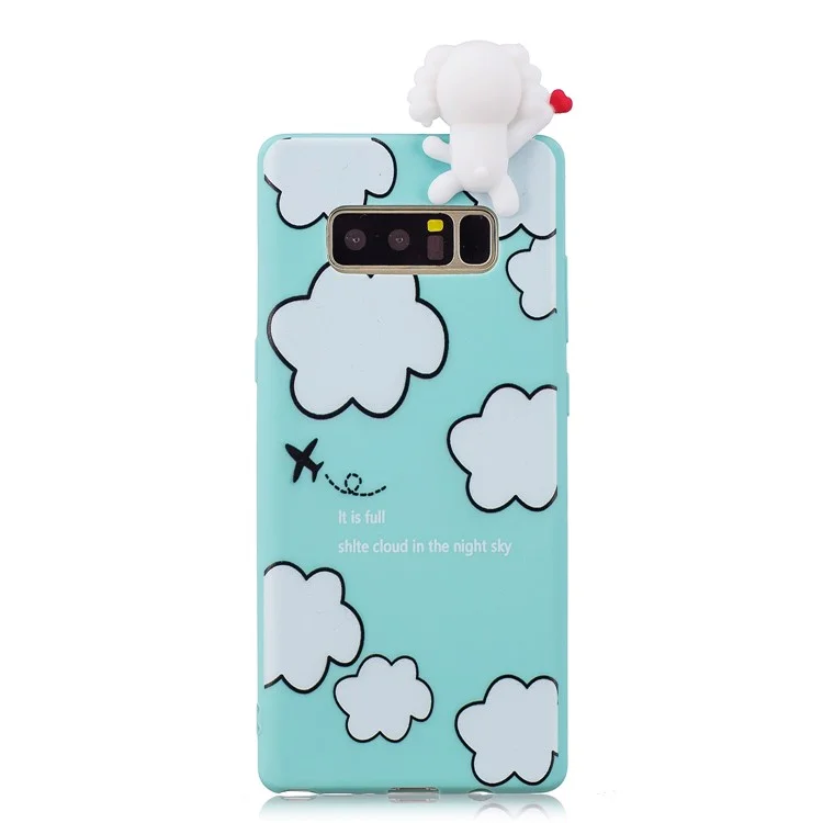 3D Cute Doll Pattern Printing TPU Cover Shell for Samsung Galaxy Note 8 SM-N950 - Cloud Pattern