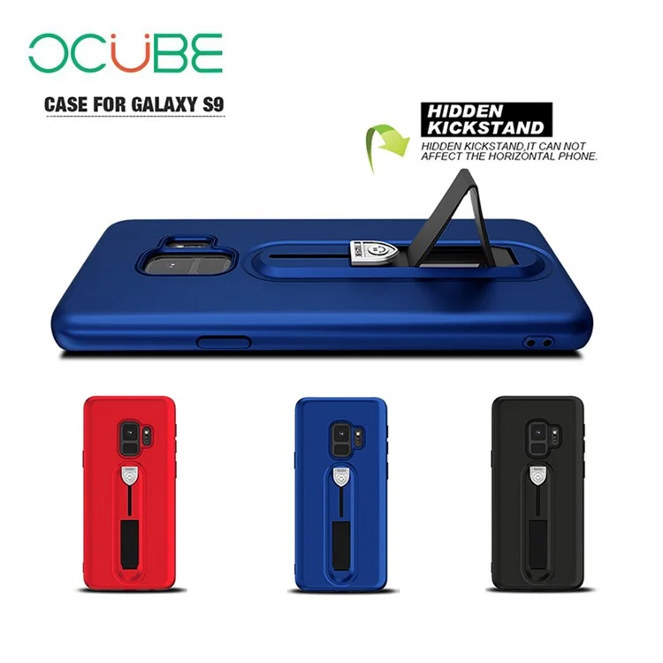 OCUBE Soft TPU Back Case with Sliding Kickstand for Samsung Galaxy S9 SM-G960 - Black
