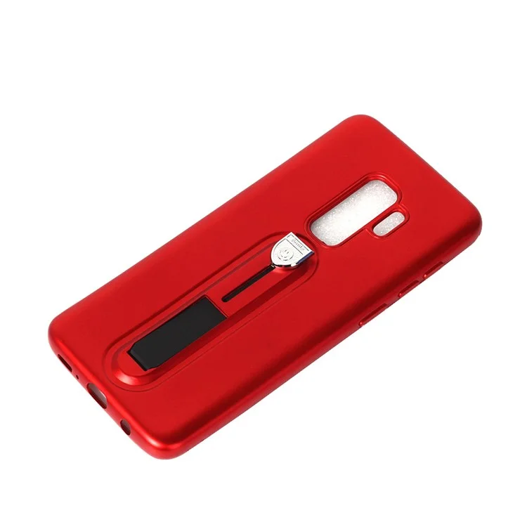OCUBE Slide Finger Grip Kickstand Soft TPU Phone Case for Samsung Galaxy S9+ G965 - Red