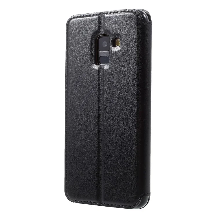 ROAR KOREA View Window Noble Leather Flip Stand Cover Case for Samsung Galaxy A8 (2018) - Black
