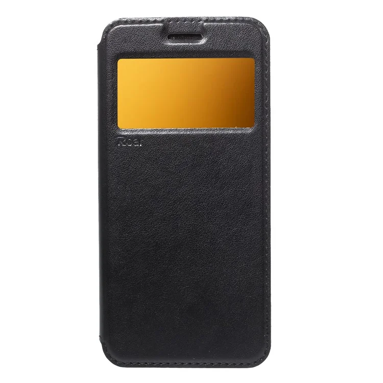 ROAR KOREA View Window Noble Leather Flip Stand Cover Case for Samsung Galaxy A8 (2018) - Black