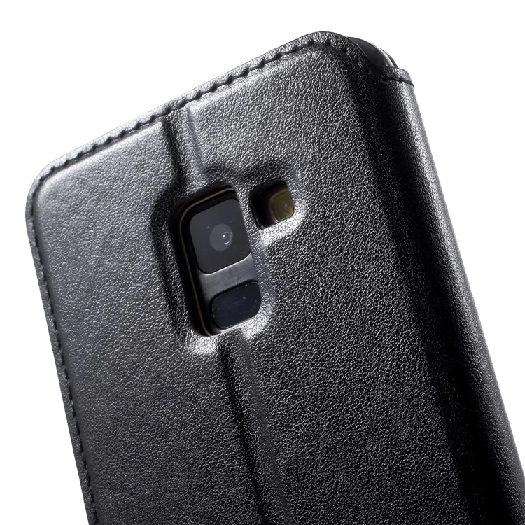 ROAR KOREA View Window Noble Leather Flip Stand Cover Case for Samsung Galaxy A8 (2018) - Black