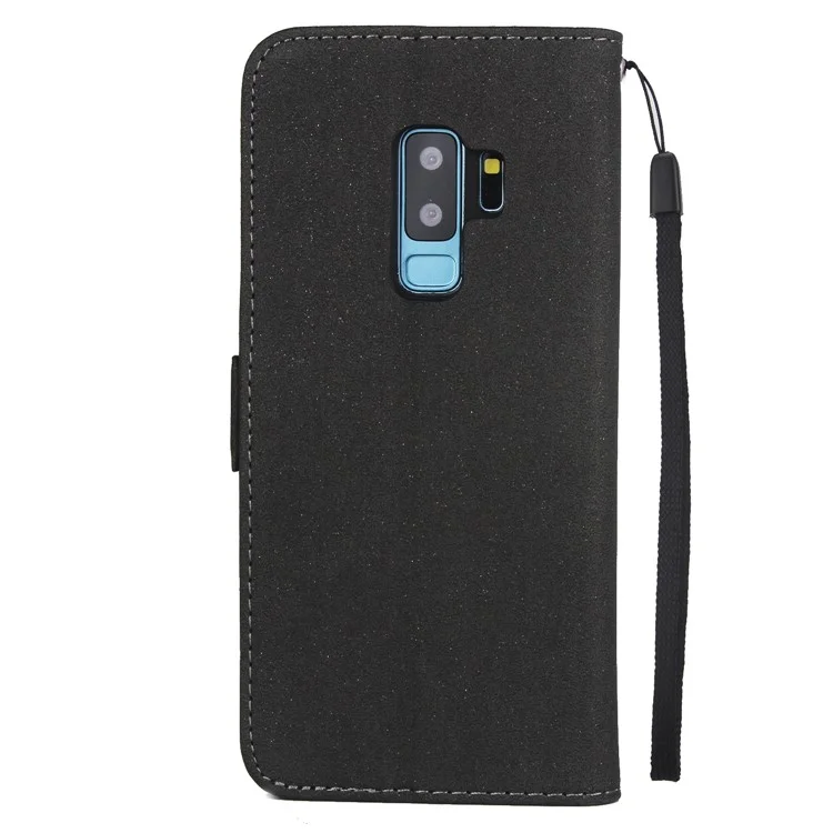 Imprint Dream Catcher PU Leather Wallet Stand Case for Samsung Galaxy S9 Plus SM-G965 - Black