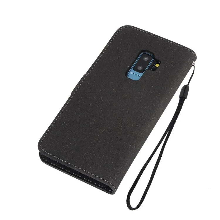 Imprint Dream Catcher PU Leather Wallet Stand Case for Samsung Galaxy S9 Plus SM-G965 - Black
