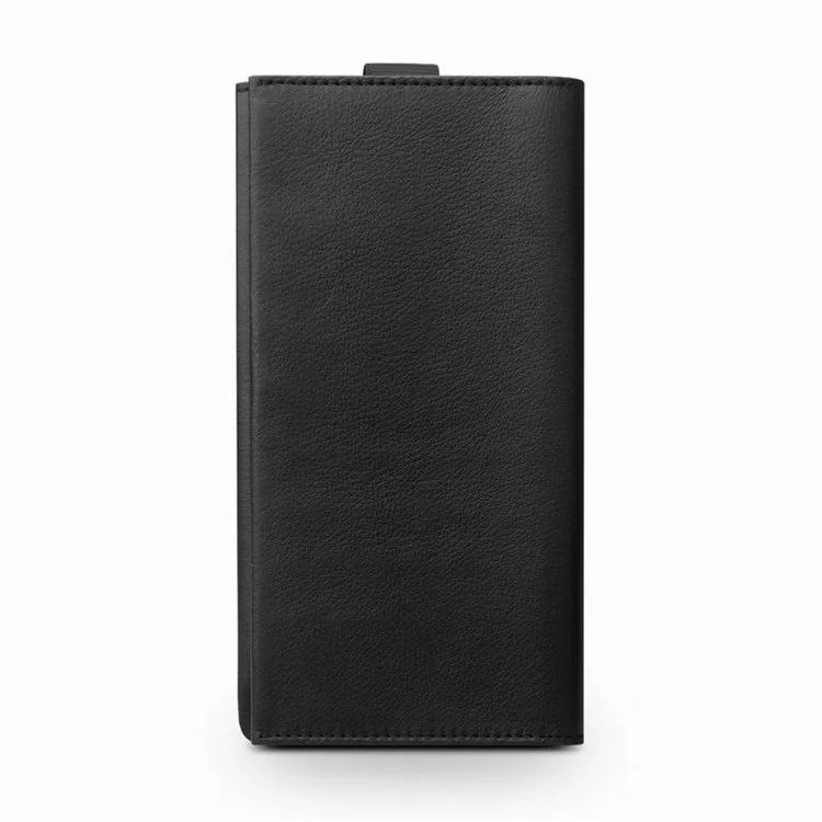 QIALINO Cowhide Leather Pouch Wallet Phone Case for Samsung Galaxy S9+ SM-G965 - Black
