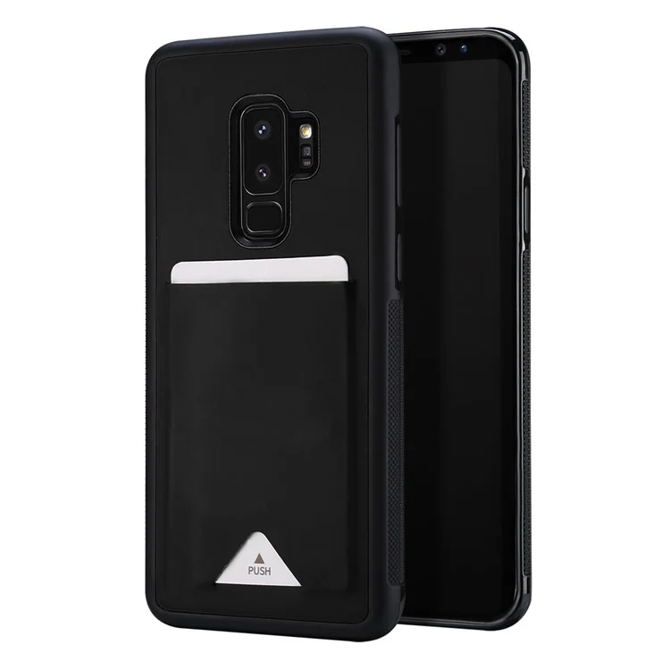 DUX DUCIS Pocard Series Card Pocket PU Leather Coated TPU Case for Samsung Galaxy S9+ SM-G965 - Black