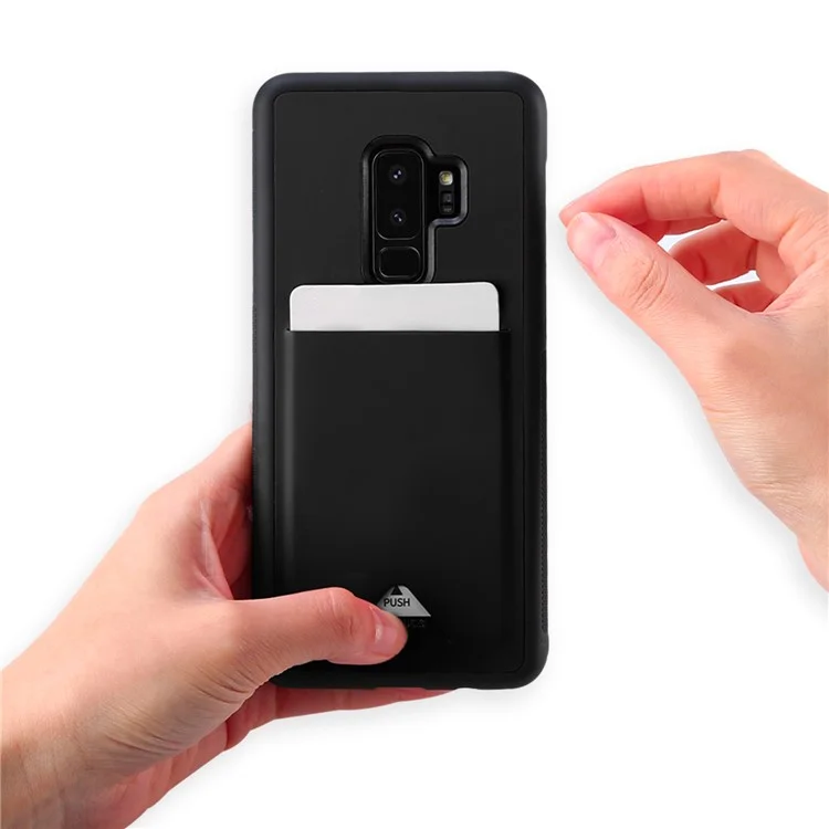 DUX DUCIS Pocard Series Card Pocket PU Leather Coated TPU Case for Samsung Galaxy S9+ SM-G965 - Black