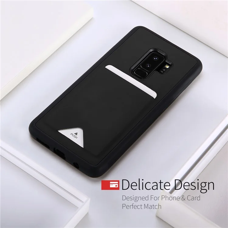DUX DUCIS Pocard Series Card Pocket PU Leather Coated TPU Case for Samsung Galaxy S9+ SM-G965 - Black