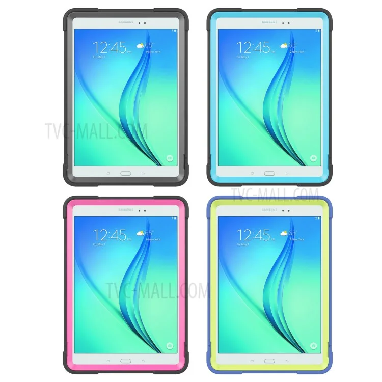 Shock Proof Anti-dust Hybrid TPU + PC Protective Case with Kickstand for Samsung Galaxy Tab A 9.7 - Black