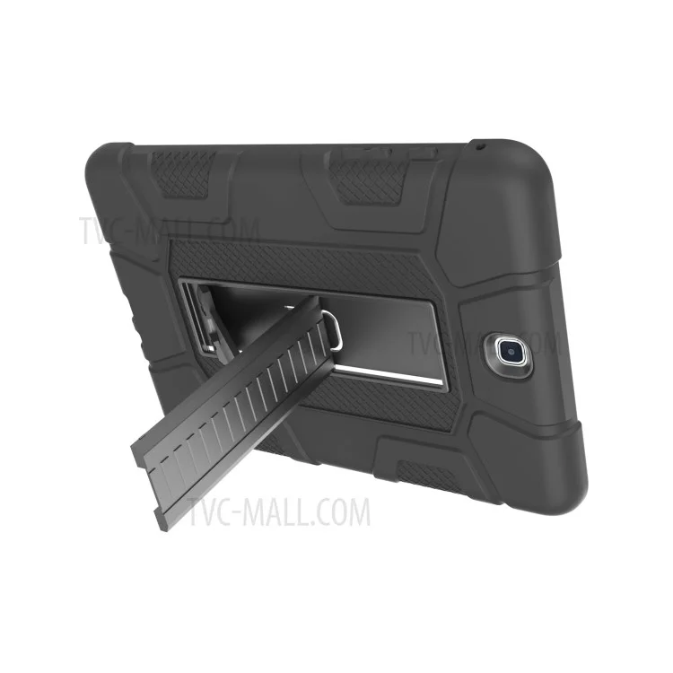 Shock Proof Anti-dust Hybrid TPU + PC Protective Case with Kickstand for Samsung Galaxy Tab A 9.7 - Black