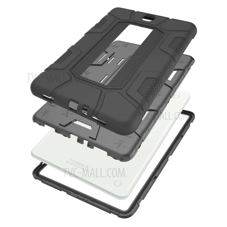 Shock Proof Anti-dust Hybrid TPU + PC Protective Case with Kickstand for Samsung Galaxy Tab A 9.7 - Black