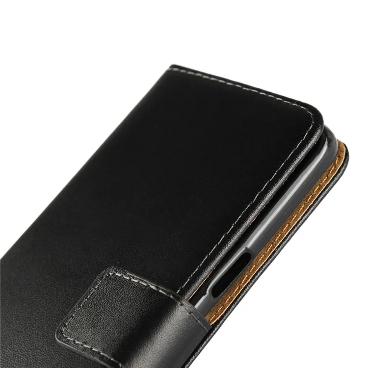 Case de Portada de Teléfono de Cuero Dividido Premium Para Samsung Galaxy S9 G960 Con Funciones de Stand de Billetera - Negro