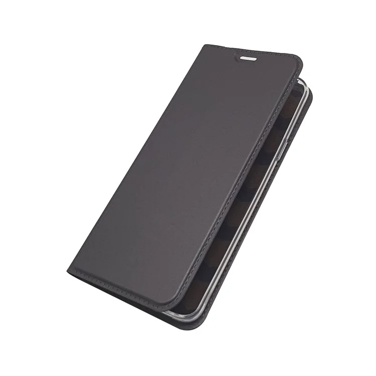 Magnetic Adsorption Stand Leather Card Holder Phone Case for Samsung Galaxy S9 Plus SM-G965 - Black