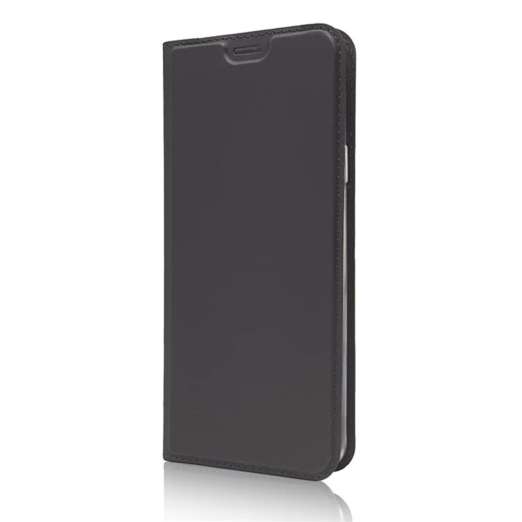 Magnetic Adsorption Stand Leather Card Holder Phone Case for Samsung Galaxy S9 Plus SM-G965 - Black