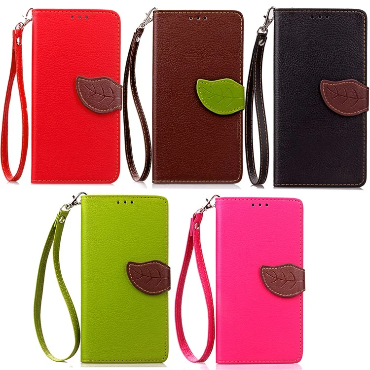 Leaf Shape Magnetic Flap Leather Wallet Case for Samsung Galaxy S9 SM-G960 - Black